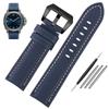 Классический ремешок для часов 24 мм, подходит для Panerai Luminor PAM01661, черный, синий, нейлоновая ткань, ремешок из натуральной кожи с пряжкой