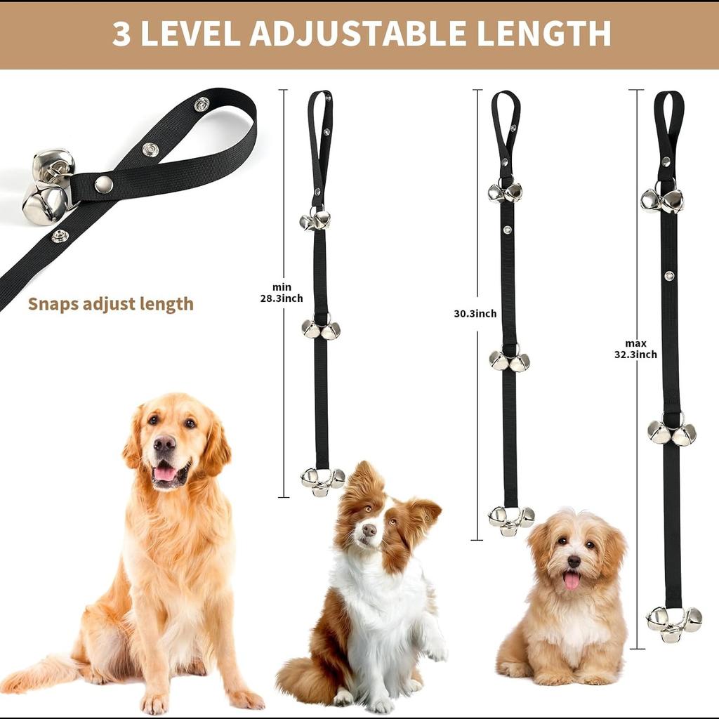 Puppy Bells Dog Doorbells for Door Knob/Potty Training/Go Outside-Dog Bells for Puppies Dogs Pet Cat for Dog Lovers-3 Snaps for Length Adjustment