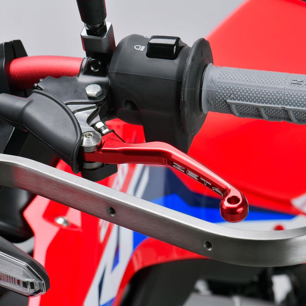 ZETA RACING CRF250RALLY Pivot Lever Set CP 3 Finger Red Front Foldable Stepless Adjustment of Lever Position Fully Cutting Color Anodized Dirtfreak
