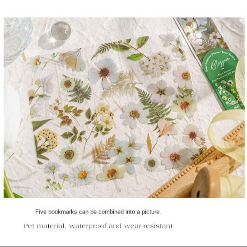 5 шт., полупрозрачные цветочные закладки серии «Путешествия», «Четыре сезона», маркер для страниц книги, отметки для чтения книг