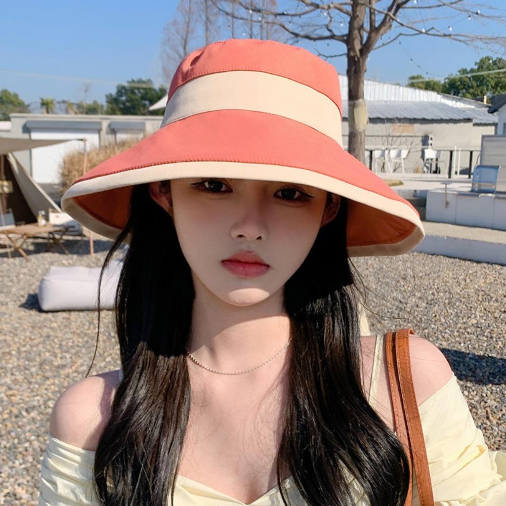 Korean Style Sunscreen Fisherman Hat Sun Protection Bow Bucket Hat Sweet Wide Brim Sun Hat Travel