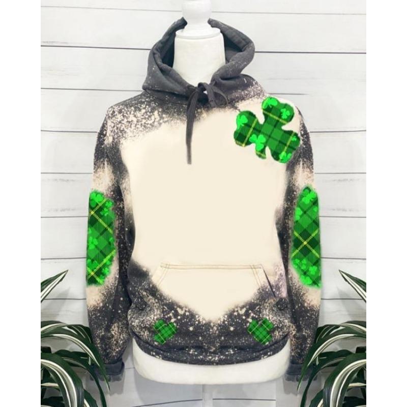 Весна Осень Цветные Блоки Печатный 3D Модные Повседневные Толстовки С Капюшоном Толстовки и Свитшоты (Женский)