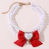 Lightweight Pet Pearl Necklace Shiny Pet Necklace Collar  Suitable for Small To Medium Dogs