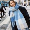Versatile Four Color Cashmere Scarf Long Tassel Rainbow Winter Plaid Shawl 2023 Thickened Scarf