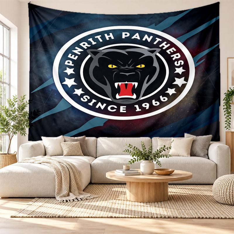 Penrith Panthers Wall Tapestry, Soft Fabric Wall Hanging, Decorative Backdrop For Bedroom Home Wall Art