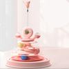 Cat Ball Tower Toy with Feather Catnip 4 Layer Rail Pet Turntable Game for Exercise Purple