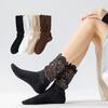1PAIR autumn and winter Korean version socks women's trend Lolita medium long tube tide socks lace lace Japanese stacking socks