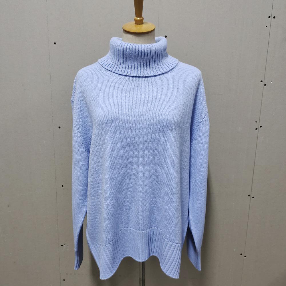 Женский свитер оверсайз с высоким воротником, винтажный пуловер, джемпер, женский зимний толстый теплый вязаный свитер, мягкий для женщин