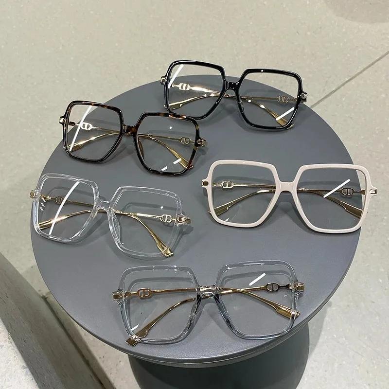 Модные квадратные очки оверсайз, ретро, женские, блокирующие свет, с металлической оправой, трендовые оптические компьютерные очки