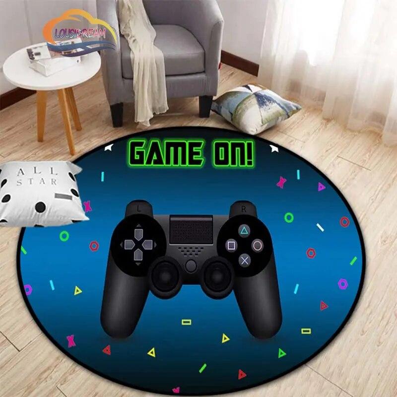 3D игровой контроллер круглый ковер, коврик для гостиной, спальни, детской комнаты, круговая игровая декорация подарок