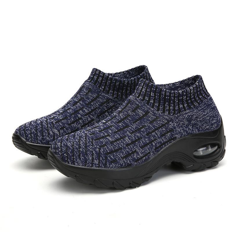 Autumn New Sports Shoes Socks Shoes Mother Shoes Flying Woven Hot-selling Large-size Shoes Women's Platform Rocking Shoes
