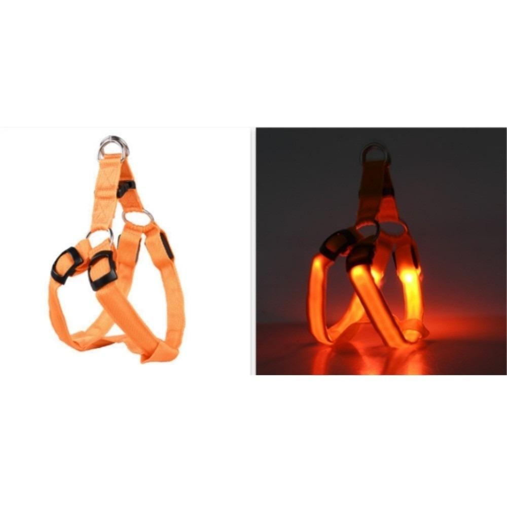 Durable Light Up LED Dog Harness Adjustable Rechargeable Luminous Pet Chest Strap Soft Flashing Dog Glowing Vest Pet Safety