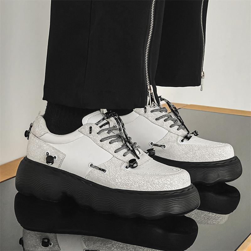 Повседневная мужская обувь на толстой подошве НОВИНКА Модные и универсальные стили Уличная обувь для ходьбы белая красивая молодежная обувь на каждый день Горячая