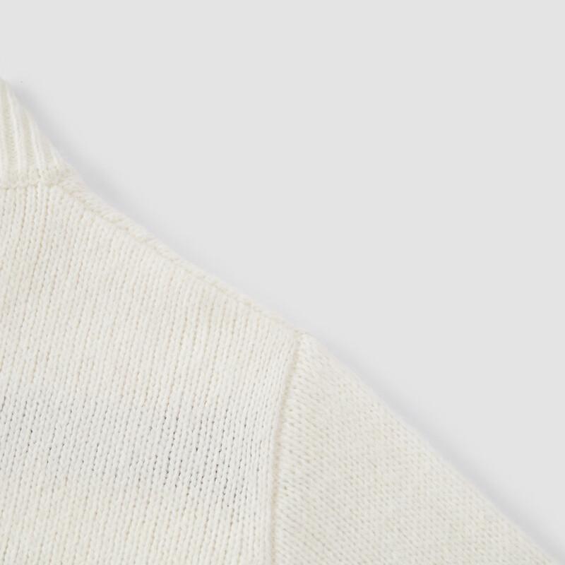 Женский кардиган крупной вязки с жаккардовым узором щенков и застежками-тоглами