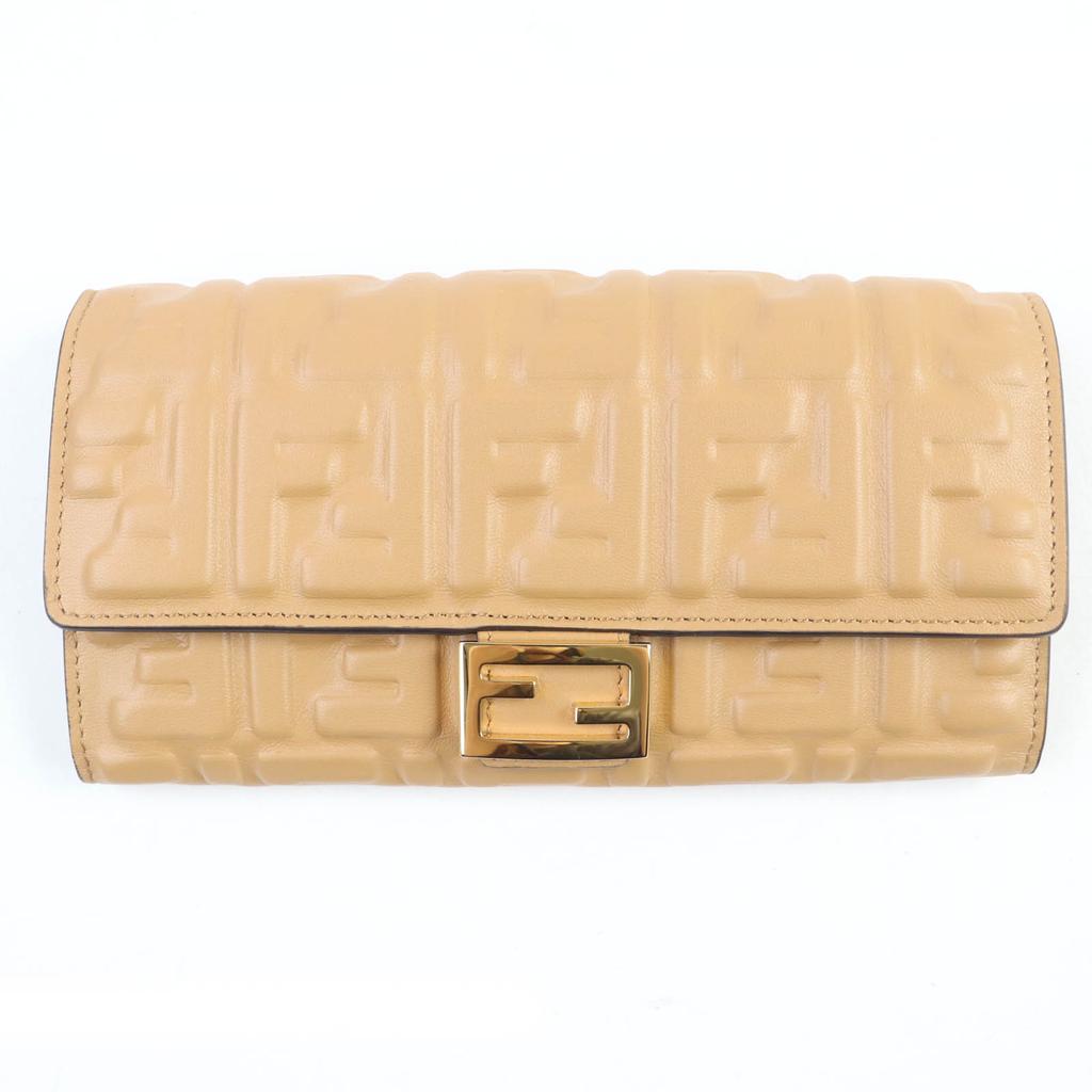 Fendi Кошелек FFMetal Багет Континентальный Кожаный Длинный Кошелек с 3D FF 8M0251 Б/У