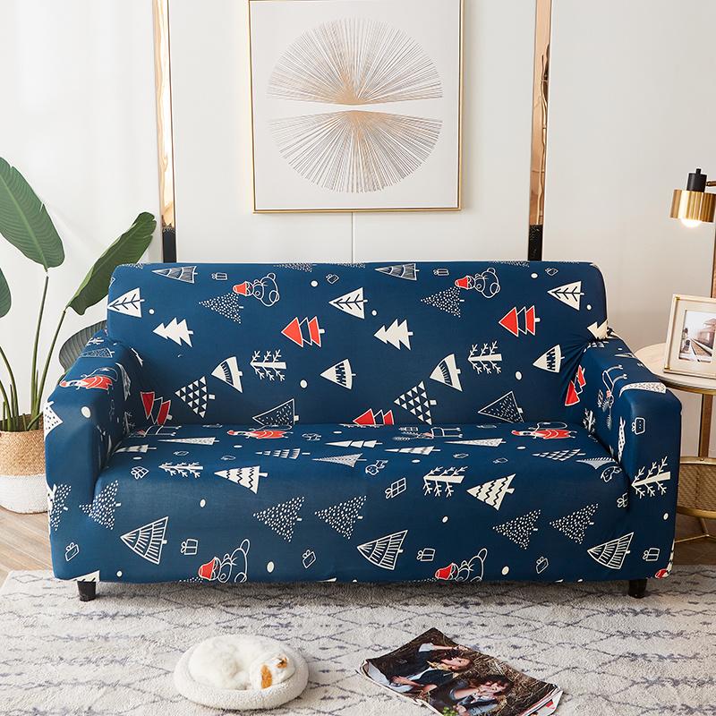 Рождественские эластичные чехлы для дивана для гостиной Funda Sofa Чехол для дивана Защитник для кресла Универсальные накидки на диван Рождественский домашний декор