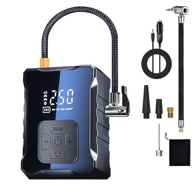 Автомобильный воздушный компрессор 150PSI Автомобильный воздушный насос Многофункциональный электрический насос для накачивания шин Цифровой дисплей Мотоциклетный насос для накачивания велосипедов