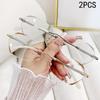 2PCS New Model Diamond-cut Edge Frameless Near-sighted Glasses With Star-like Fine Glittering Effect 3315