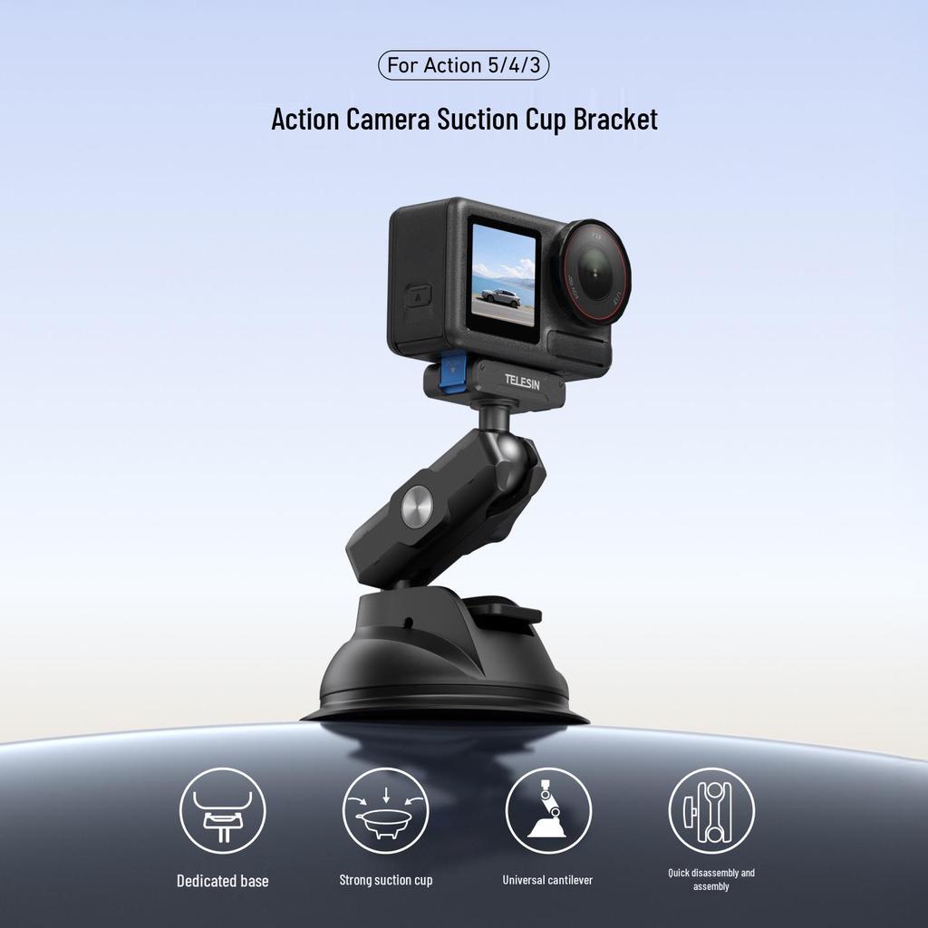 DJI Action 5 Pro/4 Suction Cup Mount for Osmo 360 Camera - Car Glass Fixed Mount