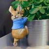 New Cute Rabbit Flowerpot Decoration Home Rabbit Sculpture Decoration Outdoor Garden Resin Animal Statue Tree Branch Decoration