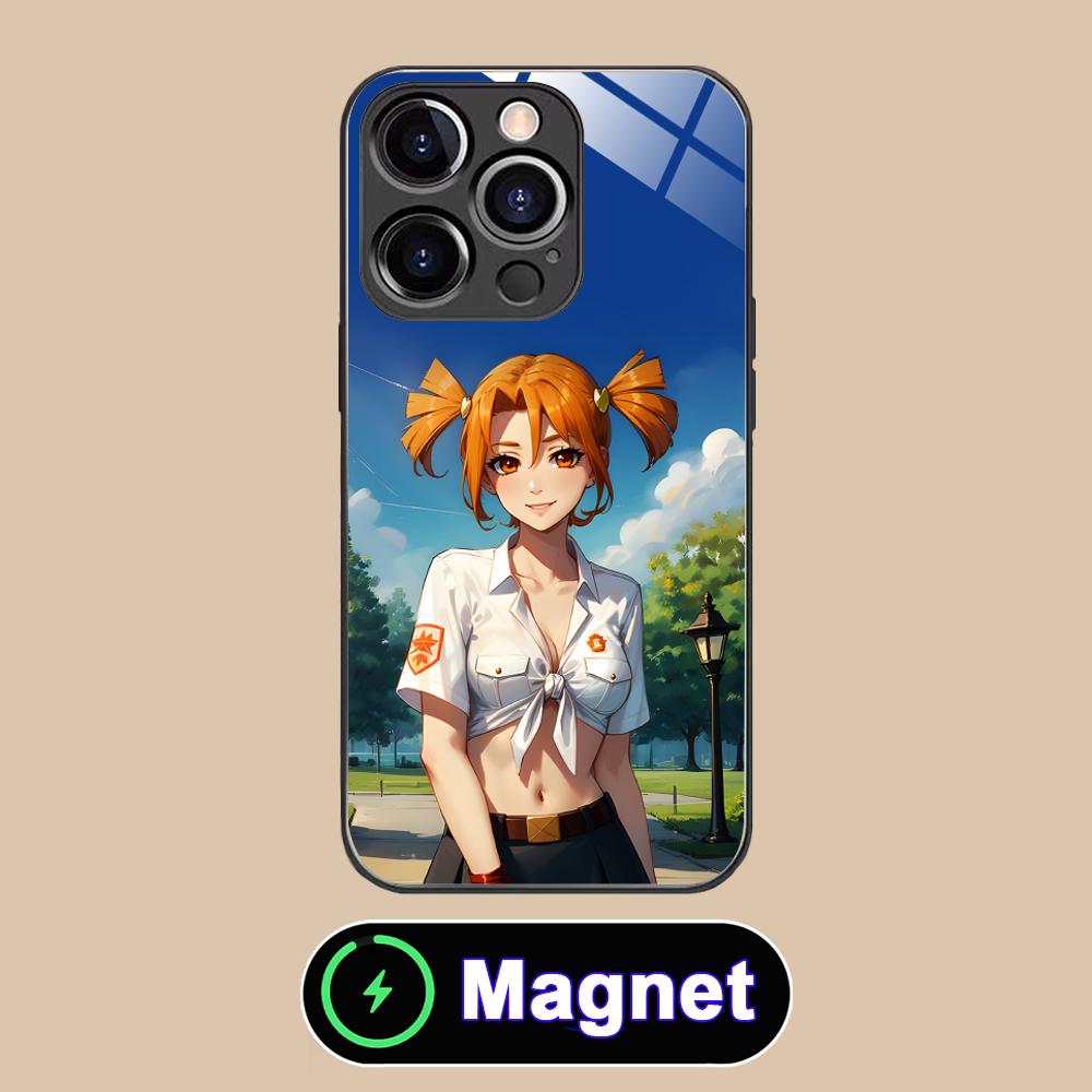 Вечное Лето Алиса Стеклянный Чехол для Телефона MagSafe для iPhone 17 16 15 14 13 12 11 Air Pro Max Plus Mini Цветной Чехол