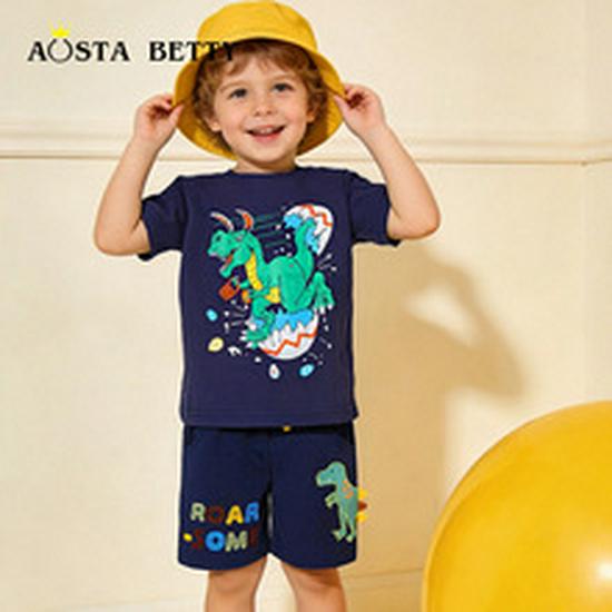 Summer Boys' European-Style Short-Sleeve Printed T-Shirts for Toddlers & Kids
