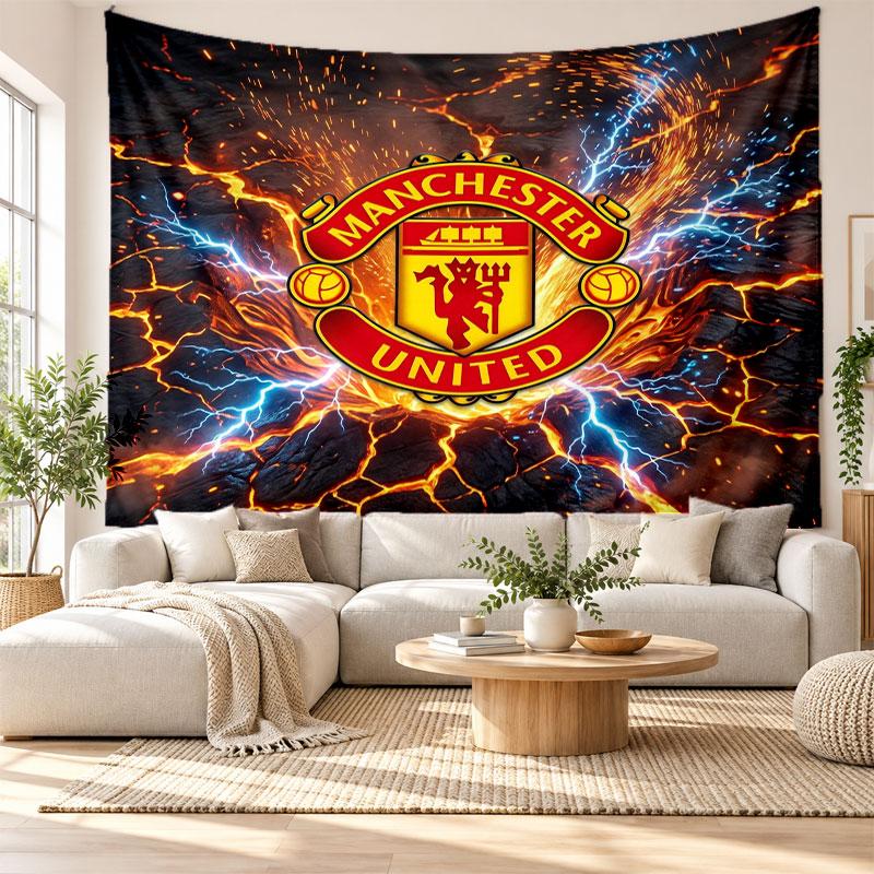Manchester United Wall Tapestry, Soft Fabric Wall Hanging, Decorative Backdrop For Bedroom Home Wall Art