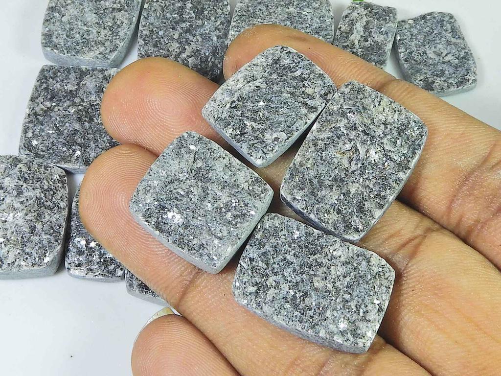 Черная слюда друзы восьмиугольной формы кабошон 16 шт. лот россыпью драгоценных камней 19-21 мм RQ-2751