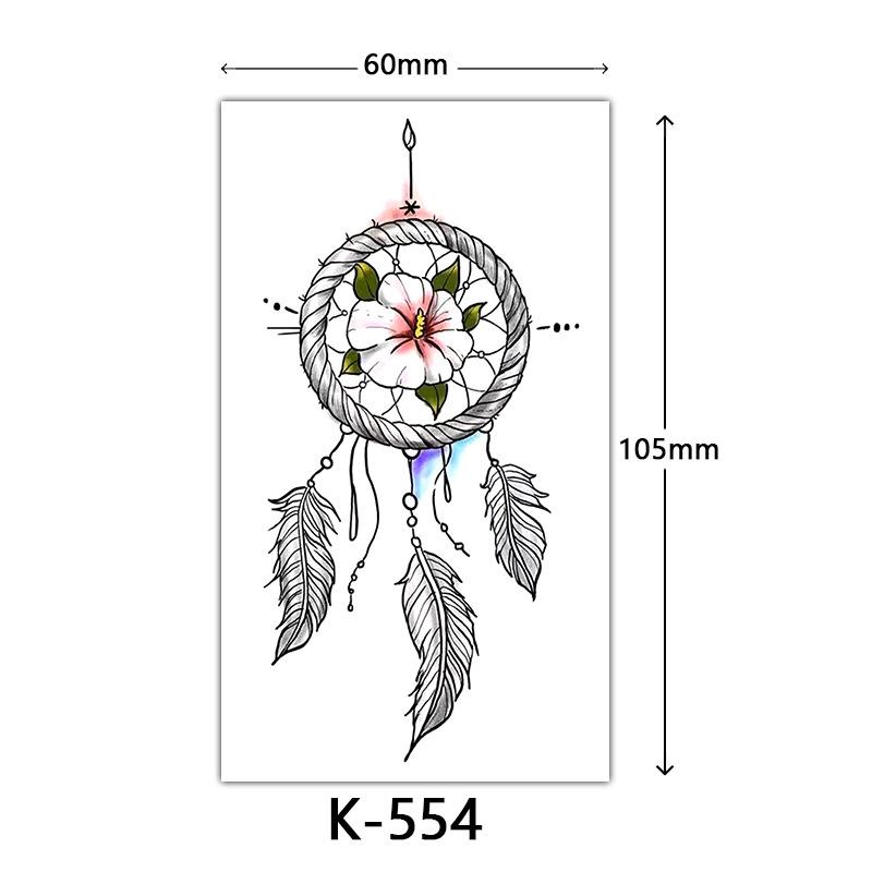 Waterproof Tattoo Stickers: English Letters, Flowers & Butterfly Sketches