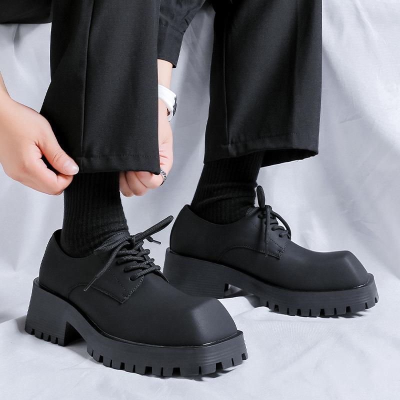 Модные мужские туфли на толстой подошве для торжественных случаев Высококачественный универсальный стиль Модные мужские туфли для вечеринок на открытом воздухе для прогулок, увеличивающие рост