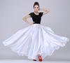 Belly Dancing Skirt Solid Gypsy Women Girl Spanish Flamenco Skirt Satin Big Swing Dress Adult Kids Stage Performance 360-Degree