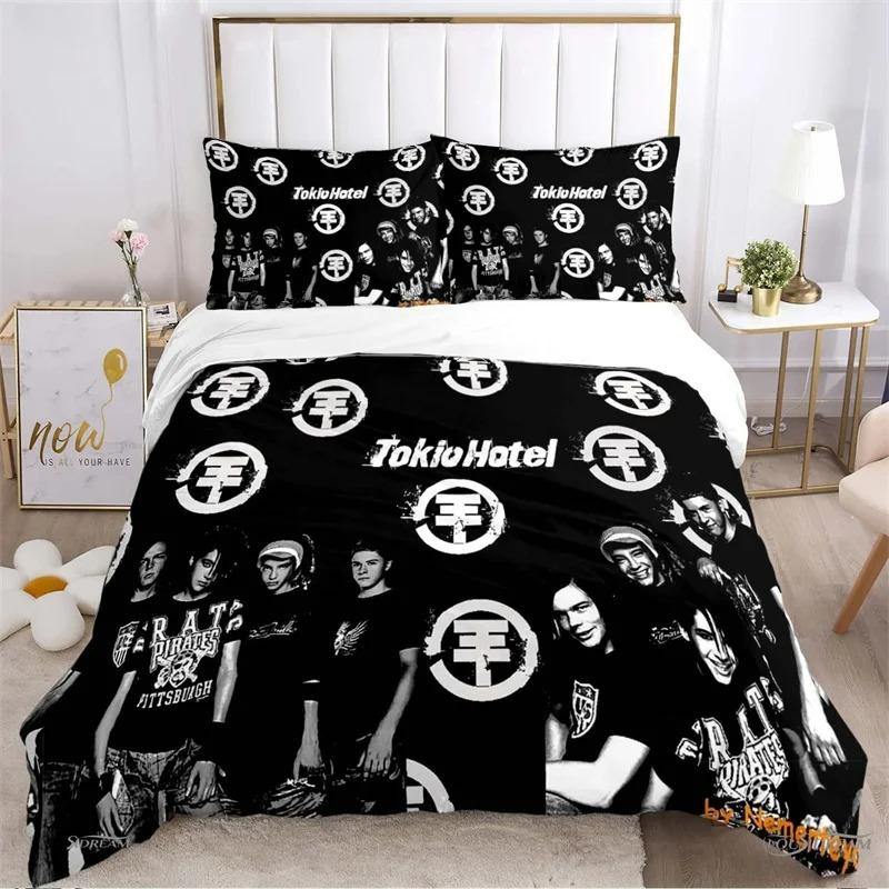 Tokio Hotel 3D-печать Рок Bplus Al Сезон Мягкое одеяло Пододеяльник Комплекты постельного белья Мягкий удобный пододеяльник и наволочки Односпальный Двуспальный Queen King