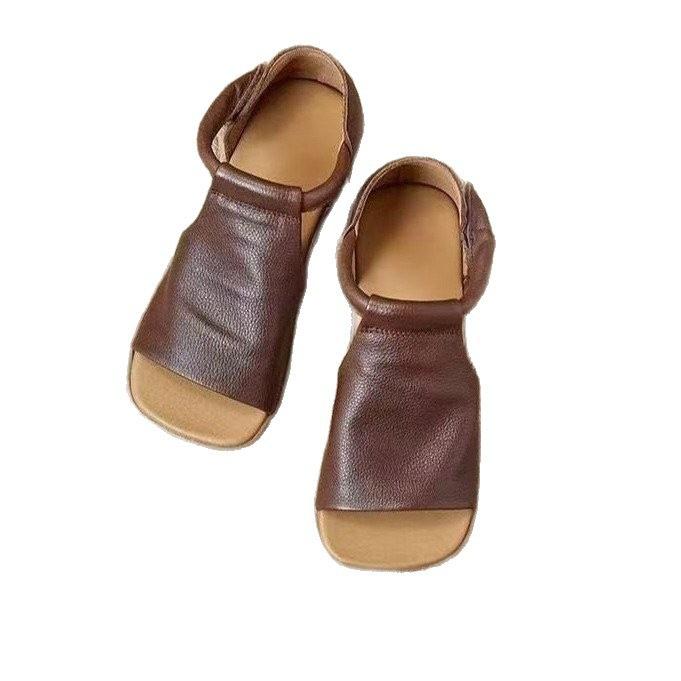 Soft-soled Casual and Comfortable Sandals Women's 2025 Summer New Chinese Retro Fish Mouth Flat-bottomed Versatile Roman Sandals