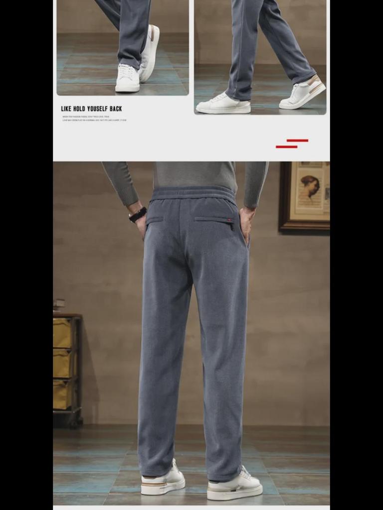 Премиальные мужские ветрозащитные брюки из норкового бархата на весну и осень