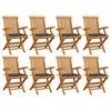 VidaXL Set of 8 Garden Chairs with Cushions, Patio Seats, Balcony Chairs, Outdoor Patio Furniture, 3072889