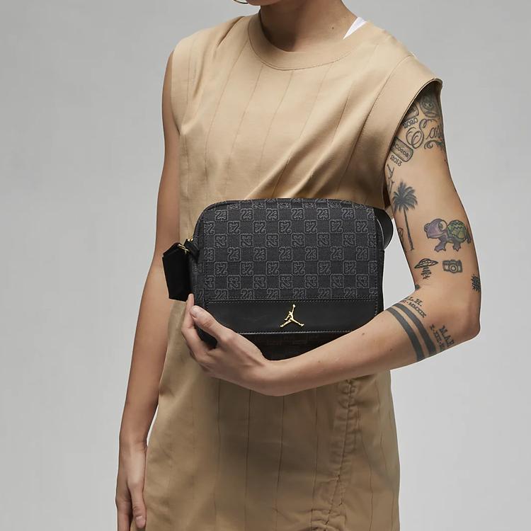 Новая кожаная сумка кроссбоди Jordan, сумка с монограммой, наплечная сумка унисекс черная FJ6790-010