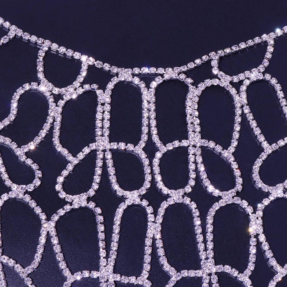 Stonefans Fashion Bodysuit Women Butterfly Body Chain Harness Jewelry Festival Feminine Rhinestone Bikini Skirt Chain Decoration