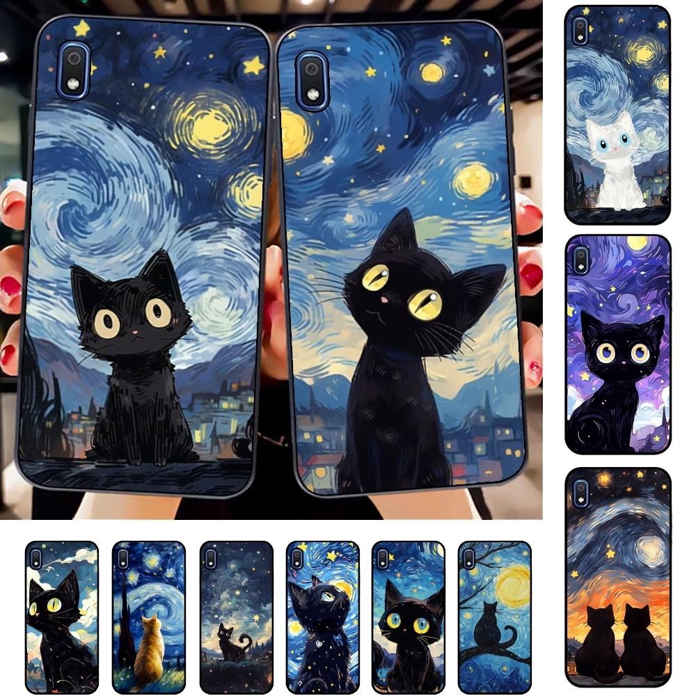 Чехол для телефона «Кошка в звездном небе» для Samsung A 10 11 12 13 20 21 22 30 31 32 40 51 52 53 70 71 72 73 91 13