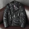 Men Genuine Leather Jacket 1 1 Pure Top Grain Cowhide Biker Coat Trendy Youth Stylish Riding Outfit Lapel