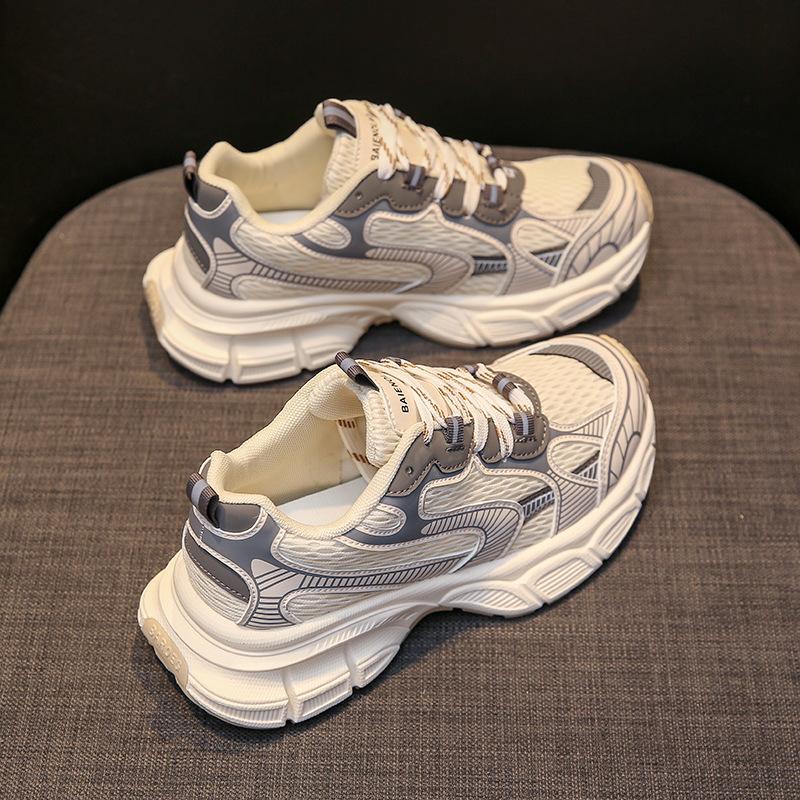 Summer New Breathable Dad Shoes Female Student Casual Shoes Female Platform Heightening Running Shoes