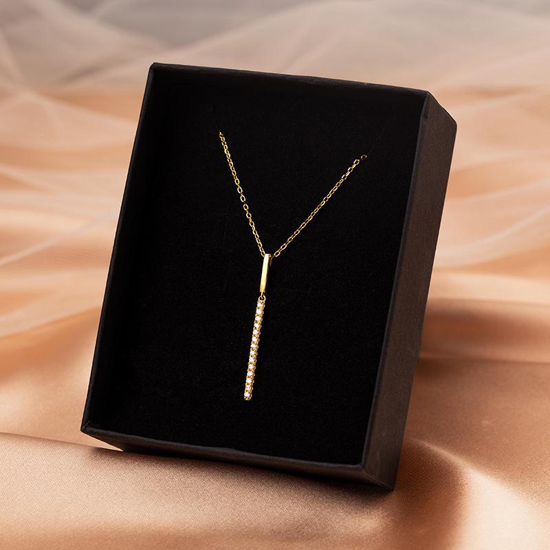 Ожерелье Banyan Tree S925 Silver Zircon Linear - элегантная вертикальная цепочка для женщин на ключицу
