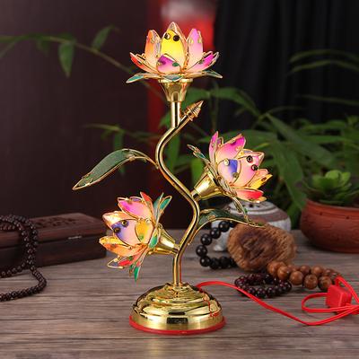 Лампа Lotus Plug-in Use Пластиковые листья Цветы Износостойкая акриловая фурнитура Электрический Lotus