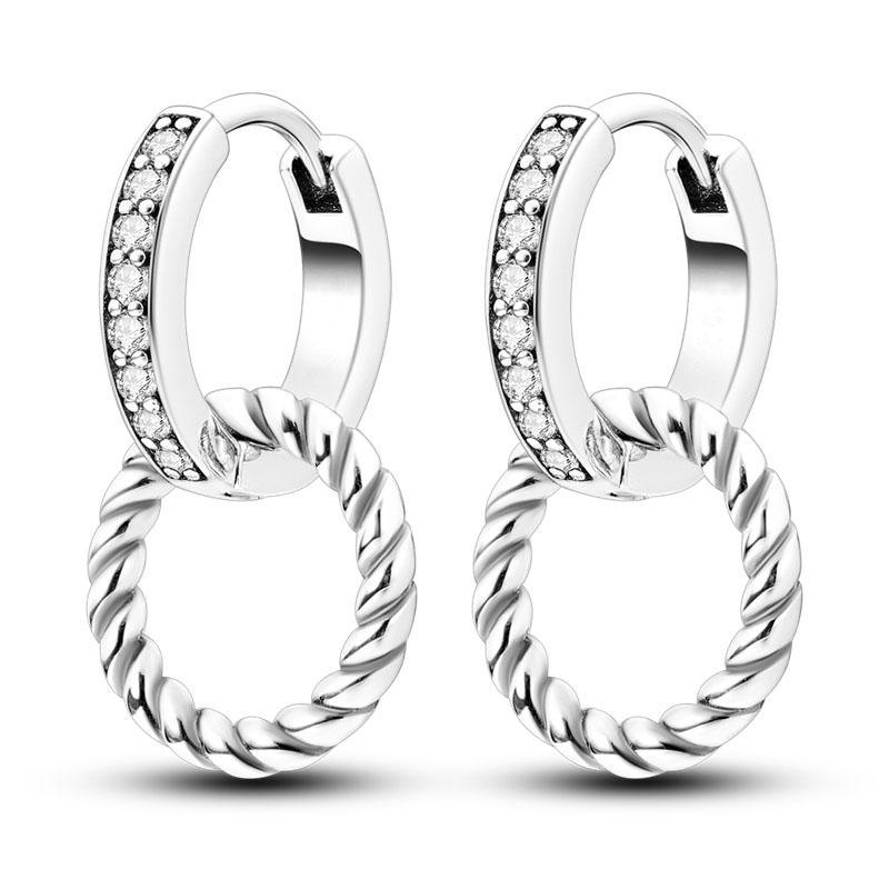 Silver Plated Hoop Earrings Moon Star Dreamcatcher Colored Zircon Fine Earring Jewelry Gift for Women
