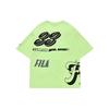 Fila Fusion Мужская повседневная футболка с коротким рукавом и принтом в стиле баскетбола, с опущенными плечами, зеленая T11M225112FLG