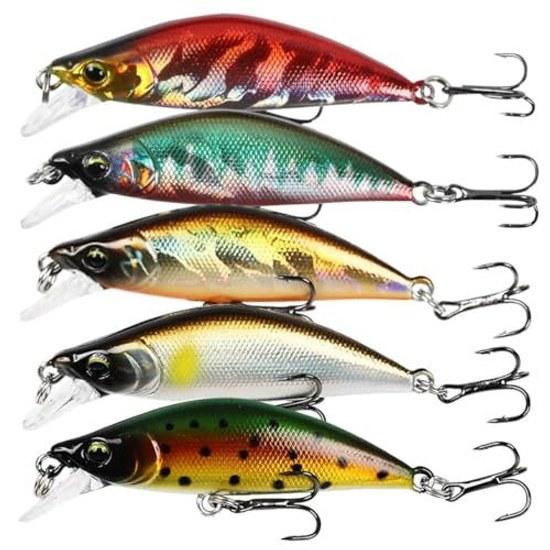 Stream Trout Minnow 5.2g 5.0cm Sinking 5 Colors Included Lure Set Streamlined Type