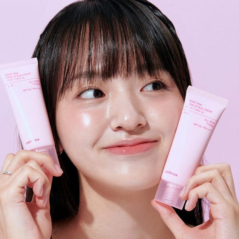 CELIMAX Солнцезащитный крем Heart Pink Tone Up SPF 50+ PA++++ 40 мл