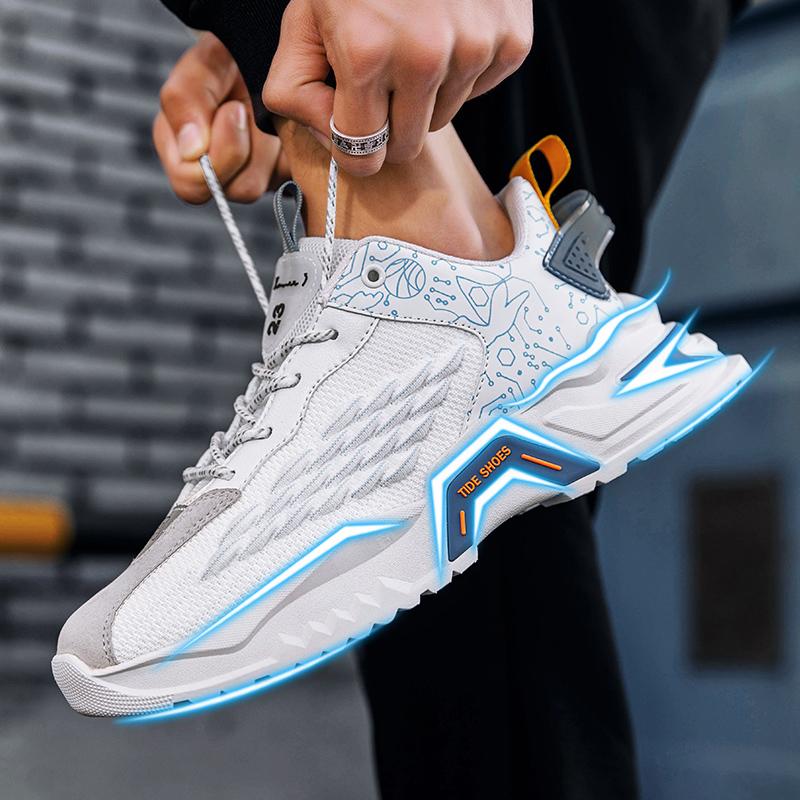 Новые мужские кроссовки для бега 2024 года, сетчатая дышащая поверхность, уличная спортивная обувь, легкая повседневная обувь, дизайнерская обувь весна-осень