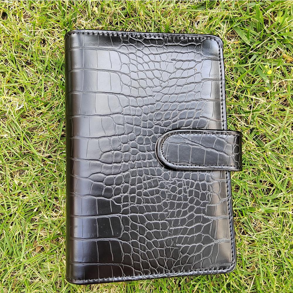 Custom A6 Crocodile PU Leather Budget Binder Notebook Budget Binder Journal Notebook with 6 Rings