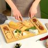 Chopping Board Bamboo Charcuterie Board Grooves Design Cheese Board Food Serving Tray for Home Kitchen