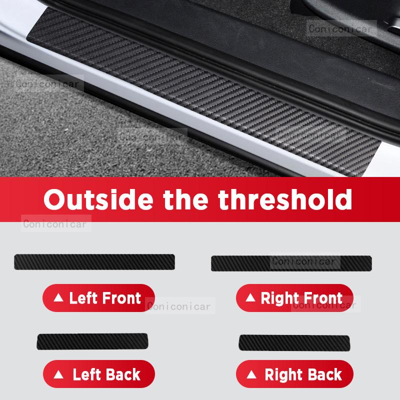 Наклейка на порог двери из углеродного волокна для BYD Song Plus DM-i EV 2025, накладка на порог, защита от царапин, аксессуары для интерьера